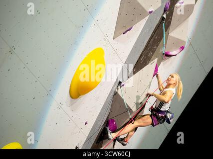 Seoul, Südkorea. September 2025. Janja Garnbret (SLO), 26. September 2025 - Sport Climbing : Frauen Lead Final während der IFSC Klettern Weltmeisterschaft Seoul 2025 im KSPO Dome im Olympic Park in Seoul, Südkorea. Quelle: Lee Jae-won/AFLO/Alamy Live News Stockfoto