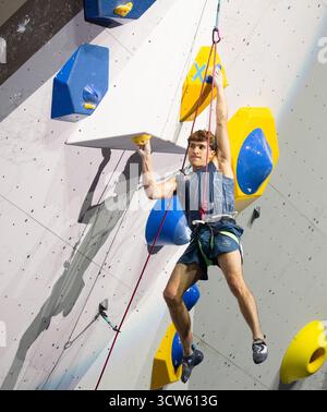 Seoul, Südkorea. September 2025. Giovanni Placci (ITA), 26. September 2025 - Sport Climbing : Leadfinale der Herren während der IFSC Klettern-Weltmeisterschaft Seoul 2025 im KSPO Dome im Olympic Park in Seoul, Südkorea. Quelle: Lee Jae-won/AFLO/Alamy Live News Stockfoto