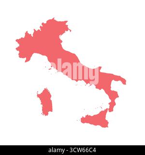 Karte von Italien, Schildersilhouette. Weltkarte Globe. Vektorillustration isoliert auf weißem Hintergrund. Europäischer Kontinent Stock Vektor