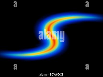 Abstrakte Form, die in Neonlicht leuchtet, mit Heatmap-Farbpalette Stock Vektor