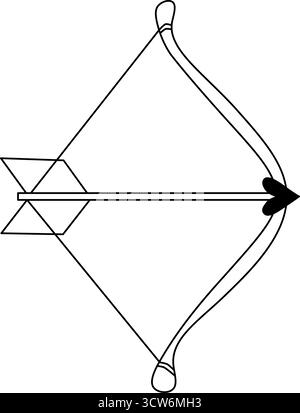 Archer Bogenherz isoliert. Vektorgrafik-Strichdarstellung. Einfache Illustration des Bogenbogenvektorsymbols für Webdesign isoliert auf weißem Hintergrund Stock Vektor