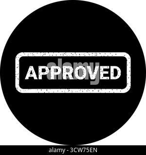 Minimalistisch zugelassenes Stempel-Symbol im Kreis Stock Vektor