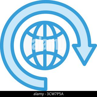 Um die Welt herum Vektor-Symbol-Design-Illustration Stock Vektor