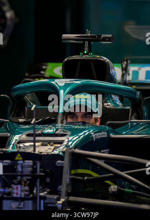 Baku, Aserbaidschan - 18. September: #18 Lance Walk (CAN) Aston Martin Racing (GBR) Aston Martin AMR25/Mercedes während der Formel-1-Weltmeisterschaft auf dem Baku City Circuit am 17. September 2025 in Baku, Aserbaidschan. Foto: (Ian Bundey/Eurasia Sport Images) Stockfoto