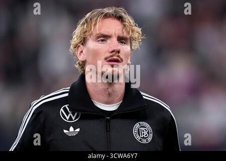 Sinsheim, Deutschland. Oktober 2025. Nick Woltemade (Deutschland, 11), Einzelbild, Einzelfoto, Aktion, Aktion, 10.10.2025, Sinsheim (Deutschland), Fussball, WM-Qualifikation, DEUTSCHLAND - LUXEMBURG, DIE VERANSTALTUNGSORDNUNG VERBIETET JEDE VERWENDUNG VON FOTOGRAFIEN ALS BILDSEQUENZEN UND/ODER QUASI-VIDEOS. Quelle: dpa/Alamy Live News Stockfoto