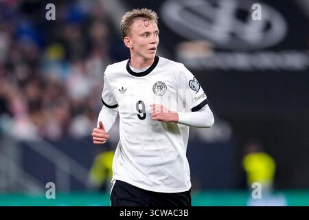 Sinsheim, Deutschland. Oktober 2025. Maximilian Beier (Deutschland, 9), Einzelbild, Einzelfoto, Aktion, Aktion, 10.10.2025, Sinsheim (Deutschland), Fussball, WM-Qualifikation, DEUTSCHLAND - LUXEMBURG, DIE VERANSTALTUNGSORDNUNG VERBIETET JEDE VERWENDUNG VON FOTOGRAFIEN ALS BILDSEQUENZEN UND/ODER QUASI-VIDEOS. Quelle: dpa/Alamy Live News Stockfoto