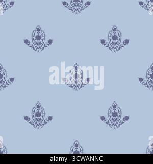 Weiches Blaues Vintage-Blumenmotiv Stock Vektor