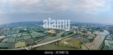 Luftaufnahmen des Tonghu Wetland Park in der Zhongkai Hightech Zone, Huicheng, Huizhou City Stockfoto