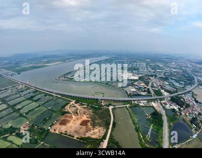 Luftaufnahmen des Tonghu Wetland Park in der Zhongkai Hightech Zone, Huicheng, Huizhou City Stockfoto