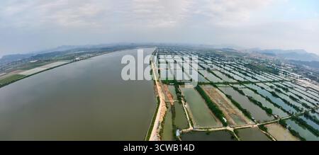 Luftaufnahmen des Tonghu Wetland Park in der Zhongkai Hightech Zone, Huicheng, Huizhou City Stockfoto