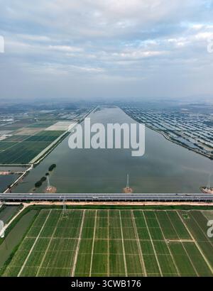 Luftaufnahmen des Tonghu Wetland Park in der Zhongkai Hightech Zone, Huicheng, Huizhou City Stockfoto