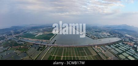 Luftaufnahmen des Tonghu Wetland Park in der Zhongkai Hightech Zone, Huicheng, Huizhou City Stockfoto