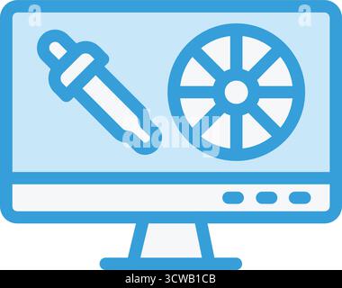 Farbrad Vektorsymbol Konstruktionsabbildung Stock Vektor