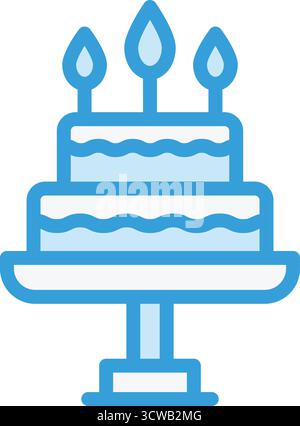 Geburtstagskuchen Vektor-Symbol Design Illustration Stock Vektor