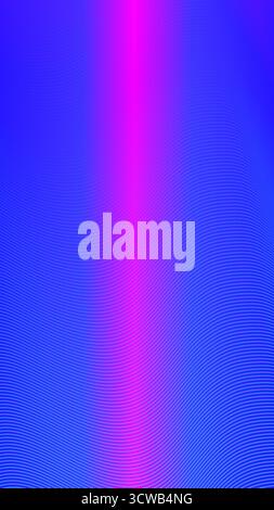 Vertikales Neon-rosafarbenes Leuchten auf gewelltem blauem Verlaufshintergrund. Leuchtendes Blau Magenta Neon Glow Telefon Hintergrundbild - Abstrakter Wellenhintergrund Stock Vektor
