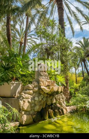 Historischer botanischer Garten Huerto Del Cura in Elche, Spanien Stockfoto