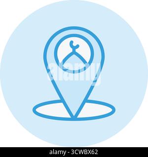 Lage der Moschee Vektorsymbol Konstruktionsabbildung Stock Vektor