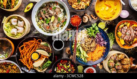 Asiatische Street Food-Vielfalt Stockfoto