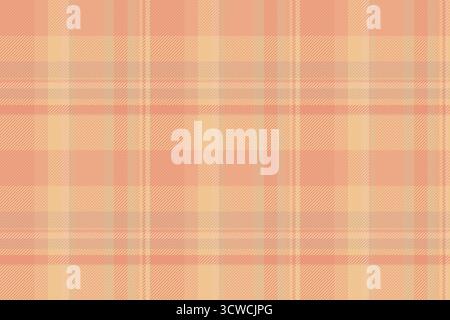 Hintergrundmaterial mit Ribchenkaromuster und nahtlosem Textilmuster der Jacke. Maßgeschneidertes Schottenvektor-Textur-Karo in orange und dunkle Lachsfarben-Palette. Stock Vektor