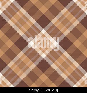 Goldmuster nahtloser Hintergrund, königliches Schottenvektor-Plaid. Abstraktes Textilgewebe mit Karomuster in Orange und Rot. Stock Vektor