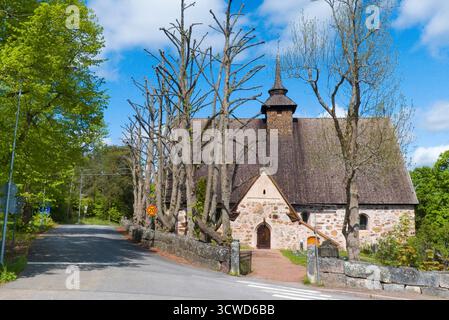 Rymättylä Kirche, die dem Gedenken an den Heiligen Jakob dem Älteren bei Naantali, Finnland, gewidmet ist Stockfoto