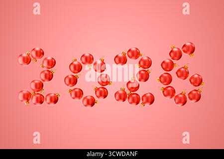 Die Nummer 2026 besteht aus Weihnachtsspielzeug Stockfoto