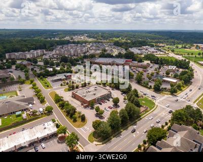 Blick auf das Heritage Viertel und den Golfplatz in Wake Forest, North Carolina Stockfoto
