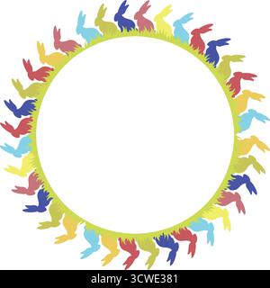 Osterhase leerer Rahmen. Osterkaninchen-Vorlage. FrühlingsOsterhase Kaninchen. Babydusche Stock Vektor