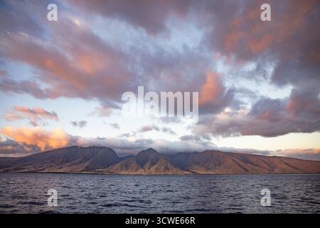 Blick von der Lana'i Expeditions Fähre - Maui nach Lana'i Stockfoto