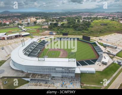 CHORRERA-PANAMA-November 2024: Neues Mariano Rivera Baseball Stadion im Bau in Chorrera, Panama. Stockfoto