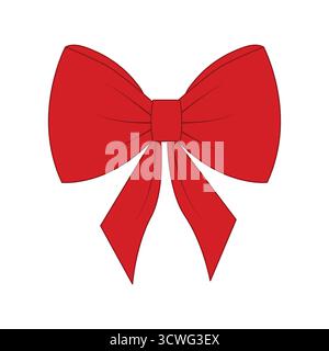 Einfache rote Schleife als Geschenk Dekoration Geschenk. Stock Vektor