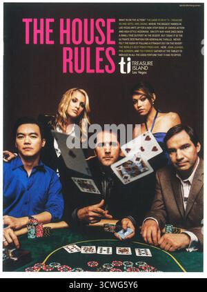 2005 Treasure Island Hotel und Casino in Las Vegas Werbespot mit Pro-Poker-Spielern John Juanda, Phil Gordon und Ted Forrest Stockfoto