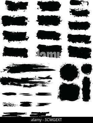 Schulbrettdesign mit Kinderpuppen – handgezeichnetes Scribble, Pfeile, Textmarker und Alphabet Vector Collection Stock Vektor