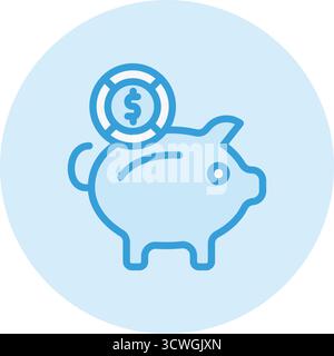 Schweinebank Vektor-Symbol Design-Illustration Stock Vektor