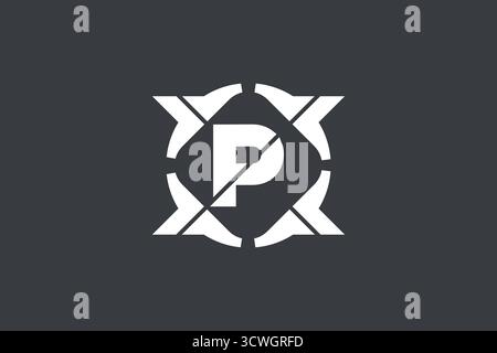 Abstraktes, modernes Logo-Template-Vektor-Design mit Buchstabe p Stock Vektor
