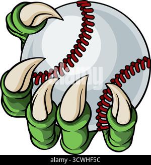 Baseball Ball Claw Cartoon Monster Animal Hand Stock Vektor