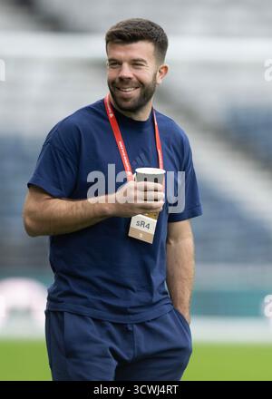 Glasgow, Großbritannien. Oktober 2025. Grant Hanley von Scotlandwährend des Qualifikationsspiels Schottland gegen Weißrussland FIFA Fussball-Weltmeisterschaft Europa im Hampden Park, Glasgow. Der Bildnachweis sollte lauten: Neil Hanna/Sportimage Credit: Sportimage Ltd/Alamy Live News Stockfoto