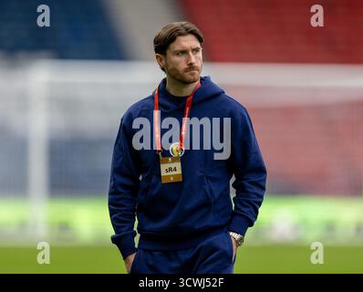 Hampden Park, Glasgow, Großbritannien. Oktober 2025. WM-Qualifikation internationaler Fußball, Schottland gegen Weißrussland; Anthony Ralston aus Schottland Credit: Action Plus Sports/Alamy Live News Stockfoto