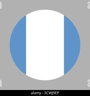 Flagge von Guatemala Kreissymbol. Zivile Flagge von Guatemala gerundet. Taste für Guatemala-Flagge. Stock Vektor