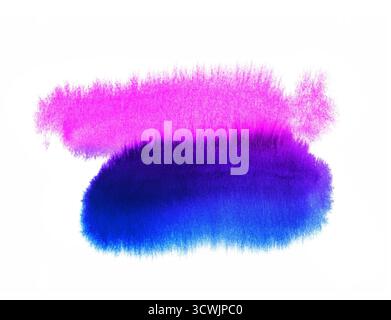 Hellblauer und rosafarbener abstrakter Aquarellhintergrund Stockfoto