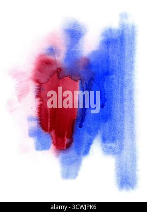 Heller abstrakter blauer und lila Aquarellhintergrund Stockfoto