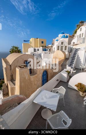 Oia Stadt in Santorin, Griechenland Stockfoto