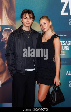 Fan Event - das Ungesagte Zwischen uns - Noah Miguel Oechsle Rodriguez und Lara Spengler beim Fan Screening des Kinofilms das Ungesagte Zwischen uns im Zoo Palast am 12.10.2025 in Berlin. *** Fan Event das Ungesagte Zwischen uns Noah Miguel Oechsle Rodriguez und Lara Spengler bei der Fanvorführung des Films das Ungesagte Zwischen uns im Zoo Palast am 12 10 2025 in Berlin Copyright: XEventpressxKochanx Stockfoto