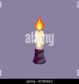 Brennende Kerze in dunklem Halter Illustration Stock Vektor