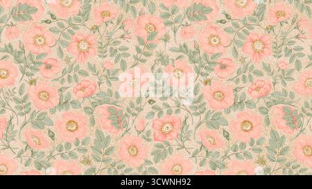 Elegantes, nahtloses geometrisches Muster mit ineinandergreifenden Linien in Salbei-Grün- und Goldtönen. Perfekt für Textildesign, Tapeten, digitale Backgr Stockfoto