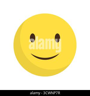 Fröhlicher Emoji-Ausdruck. Gelbes Gesicht des lächelnden Vektors. Symbol für positives Gefühl. Fröhliche Emotionen. EPS 10. Stock Vektor