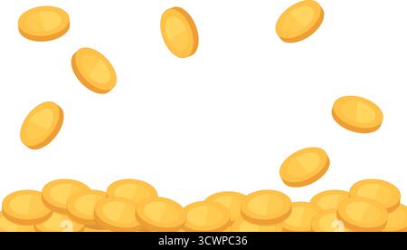 Goldene Münzen fallen auf transparenten Hintergrund. Vektorabbildung Stock Vektor