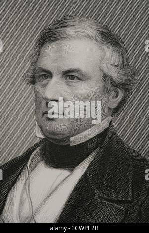Millard Fillmore (1800-1874). Amerikanischer Politiker. 13. Präsident der Vereinigten Staaten von Amerika (1850-1853). Hochformat. Kupferstich von W. J. Edwards (Fl. 1840-1863) nach einem Daguerrotypisieren von Mathew Brady (1822-1896), um 1860. Details. Geschichte der Vereinigten Staaten von Amerika, von J. A. Spencer. Band III. Ausgabe in Barcelona, 1873. Stockfoto
