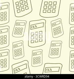 Hand Gezeichneter Rechner Nahtlose Muster Vektor-Illustration Stock Vektor