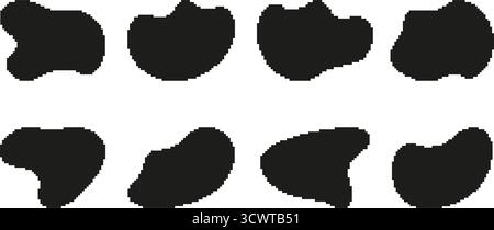 Abstraktes Blob Shapes Pixelbild-Symbolsatz. Kreative Designelemente Für Muster, Texturen Und Hintergründe. Unique Organic Forms Kollektion. Isoliert Stock Vektor